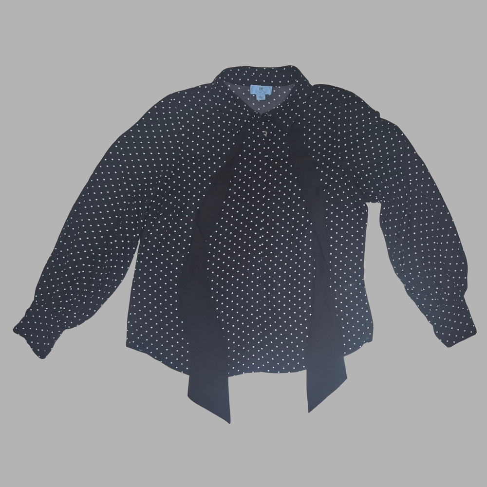 CeCe long-sleeve button-down blouse